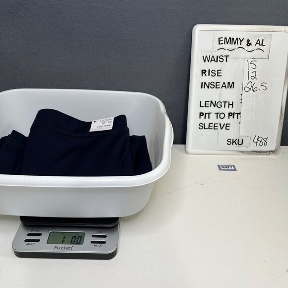 Gloria Vanderbilt Wide Leg Point Crop Pant Size M Navy Blue Pull On Pockets NEW - Picture 14 of 14